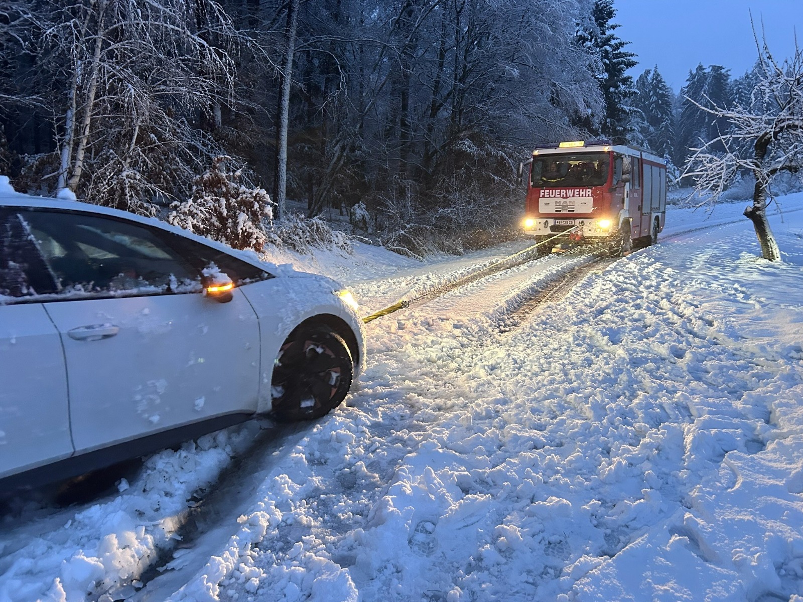 Dauereinsatz aufgrund Schneechaos
